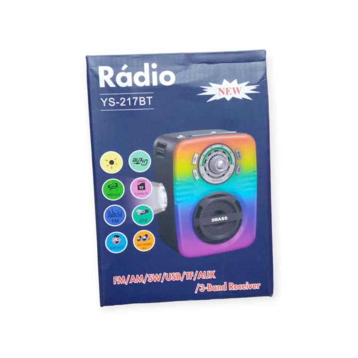 YS-217BT Rechargeable RGB Bluetooth MP3 Speaker Player With Torch