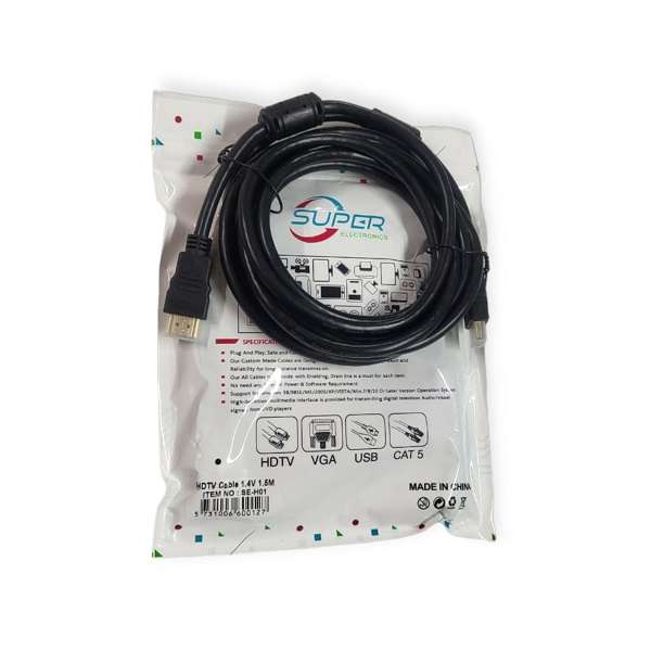 SE-H01 HDMI To HDMI Cable Black 1.5M