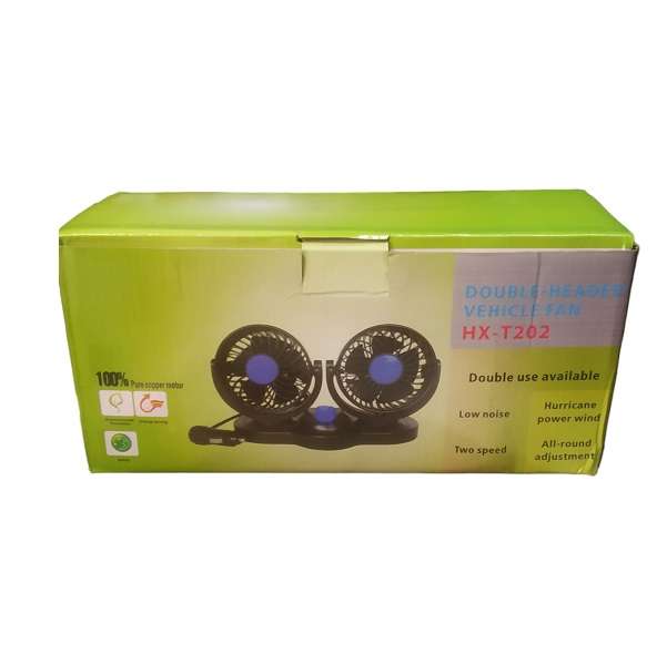 HX-T202 Dual Head Car Cigarette Lighter Fan 4.5