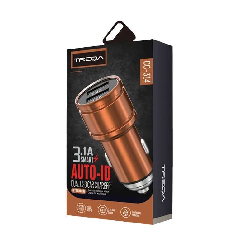 Treqa CC-314 Auto-ID 3.1A Dual USB Car Charger