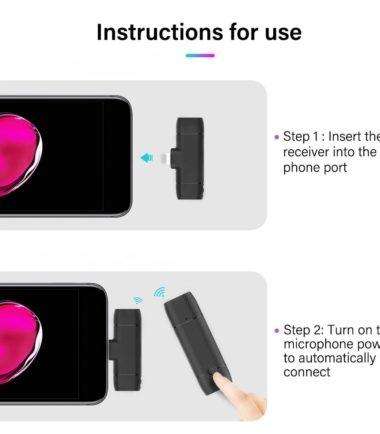 E1 Wireless Lapel Microphone IOS Lightning