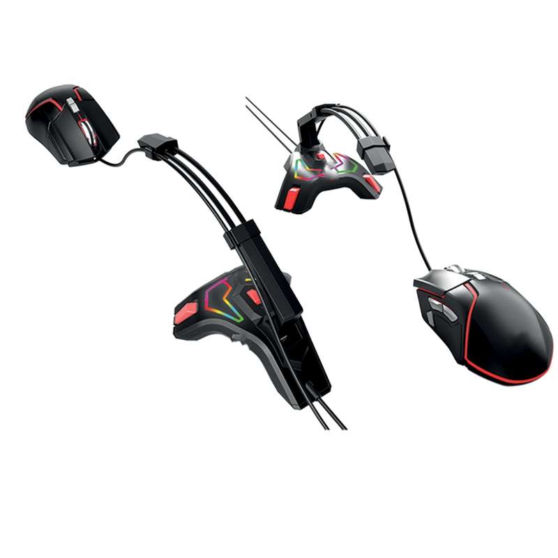 XF0689 M6 Spectrum RGB Light USB Gaming Mouse Holder Microphone
