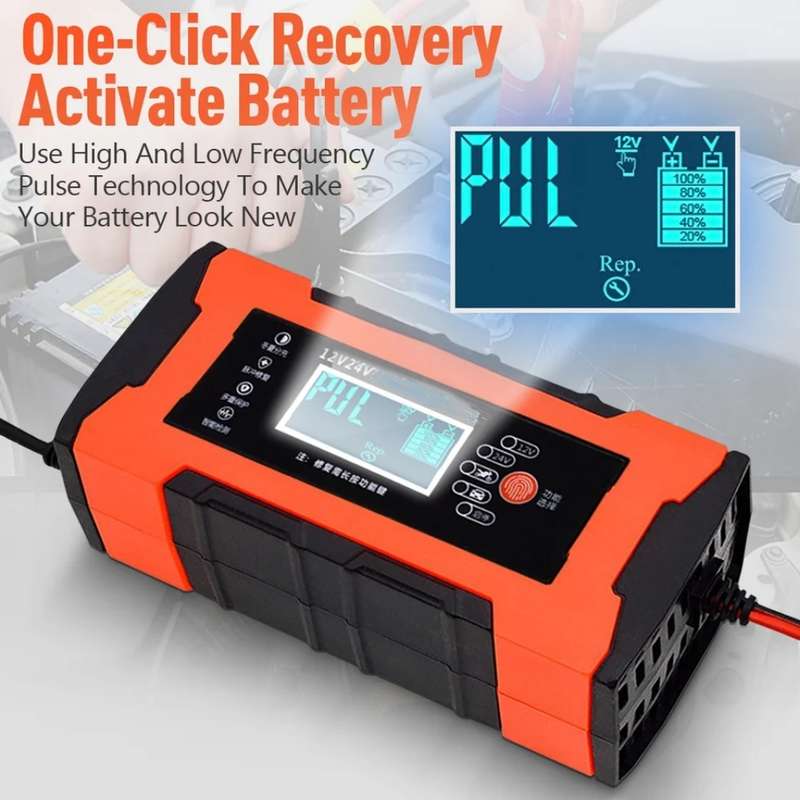 JG20375124 Intelligent Pulse Repair Battery Charger 12V-24V