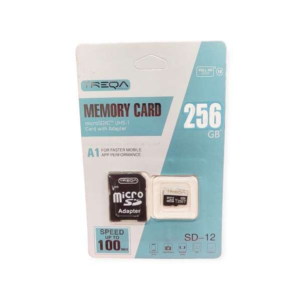 Treqa SD-12-256GB Micro SD Memory Card with SD Adapter