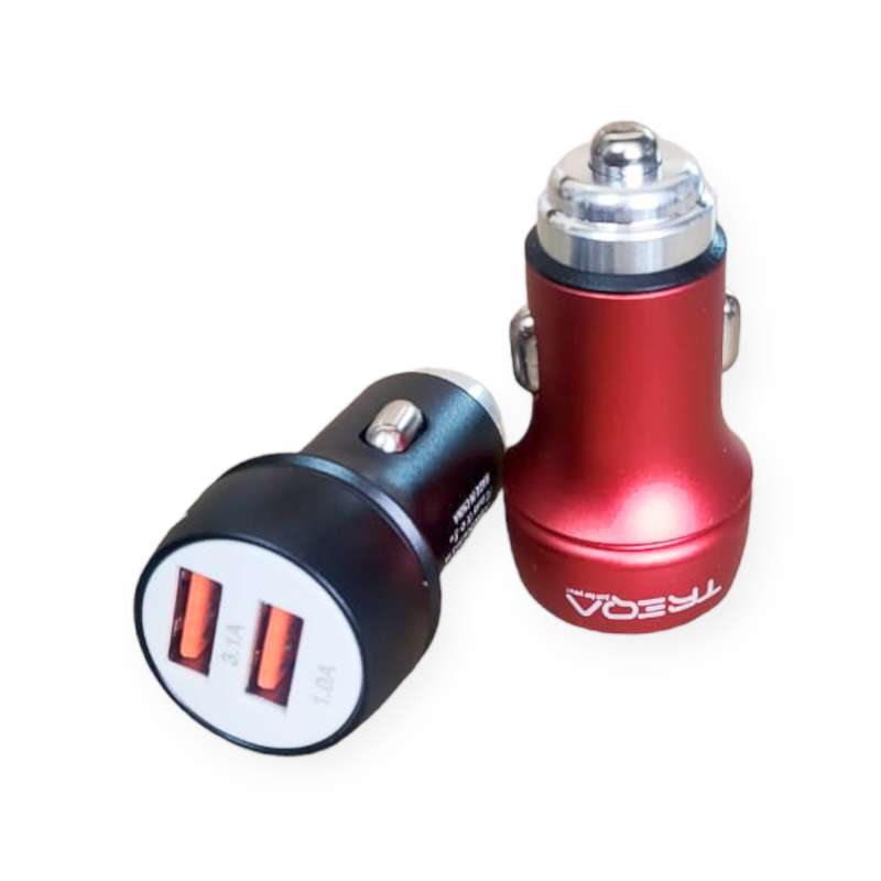 Treqa CS-218-Type C Dual  USB Port Smart Car Charger With Type C USB Cable3.1A
