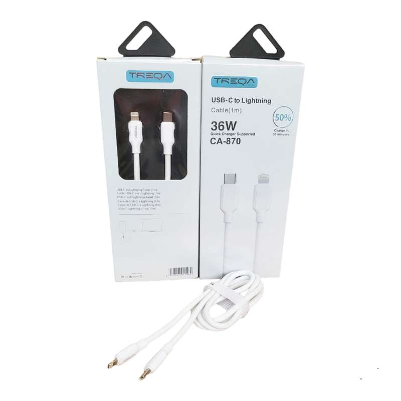 Treqa CA-870 Lightning USB Cable For IOS 36W 1M