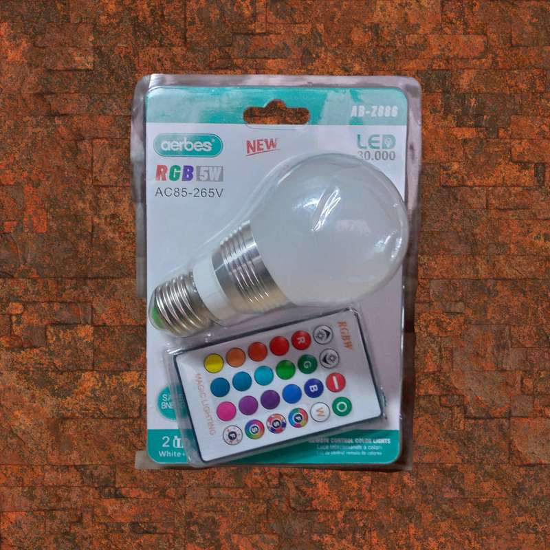 Aerbes AB-Z886 RGB LED Bulb With Remote Control 5W