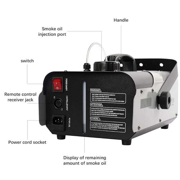 PM-013 Fog Machine Dual Control With 6 LED Light + Remote Control