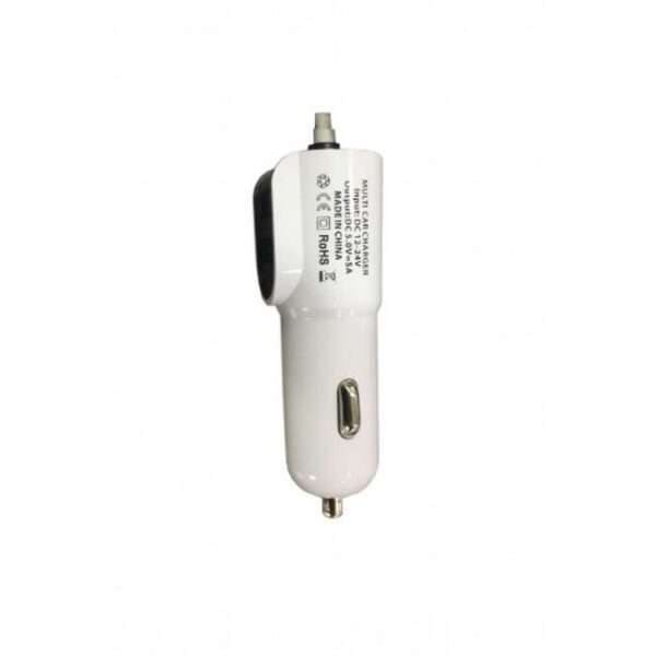 5 in 1 Dual Port Car Charger With Lightning, Type C, Micro USB Cable 5A/5V
