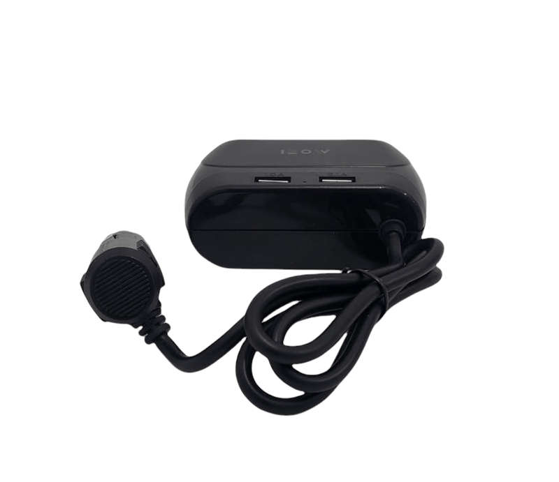 WT-D23 120W Dual USB Car Charger With 3 Way Cigarette Lighter Splitter And GPS Adapter