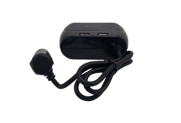WT-D23 120W Dual USB Car Charger With 3 Way Cigarette Lighter Splitter And GPS Adapter