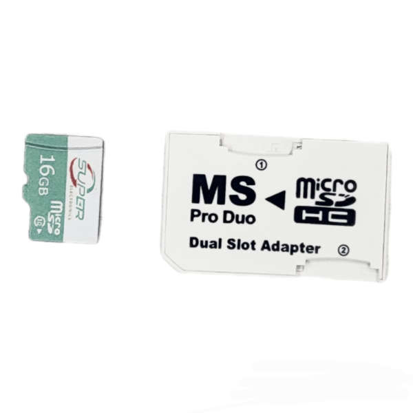 Dual Micro SD Card Adapter MS Pro Duo for PSP Converter with 16gb Micro SD Card