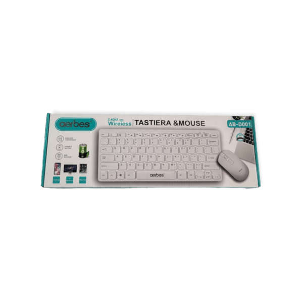 Aerbes AB-D001 2.4GHz Ultra-Thin Mini Wireless Keyboard & Mouse Set