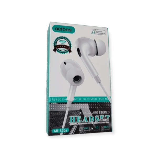Aerbes AB-S706 Stereo Earphones With Remote And Mic