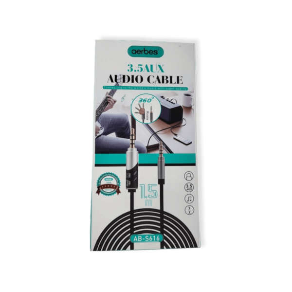 Aerbes AB-S616 3.5mm Audio Aux Cable For Car Headphone Speaker