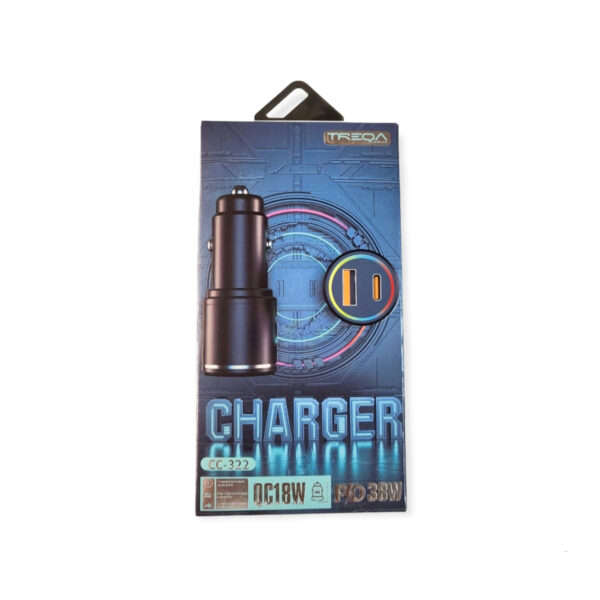 Treqa CC-322 PD20W+QC3.0 Quick Car Charger