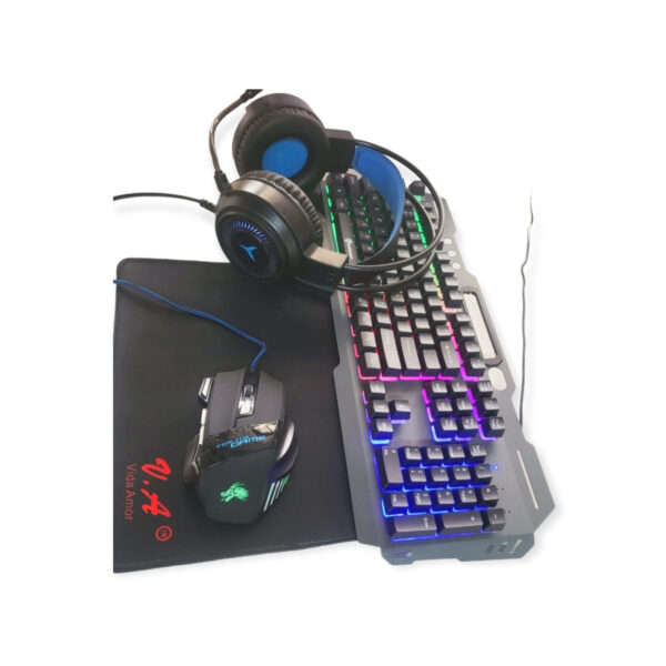 JG1300 4 in 1 Gaming RGB Piece Set Wired Back-Light Keyboard