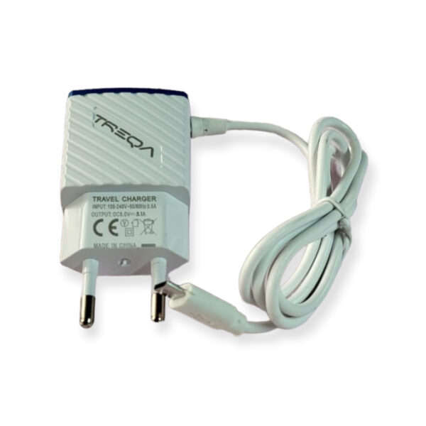 Treqa SE-C05 Dual Port USB Wall Charger And Built In Micro USB Cable