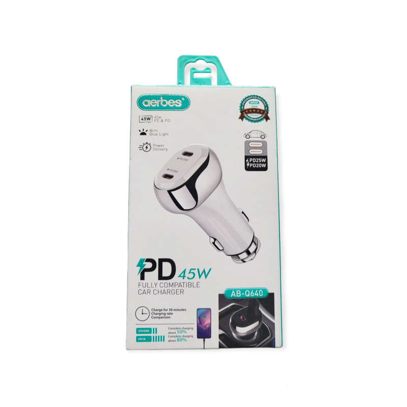 Aerbes AB-Q640 Dual PD 45W Car Charger