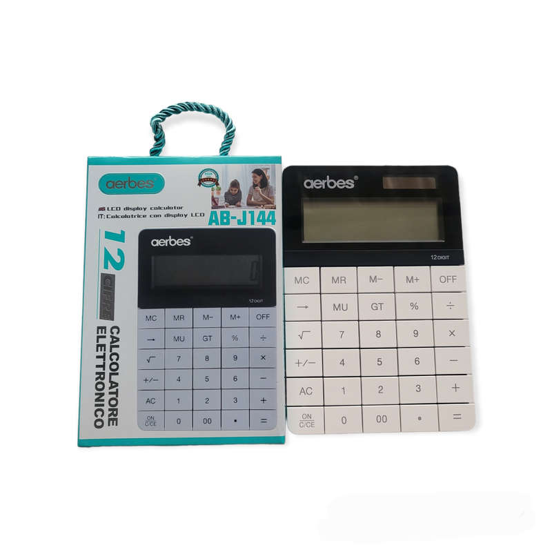 Aerbes  AB-J144 12 Digit Dual Power Supply Calculator Flat Buttons