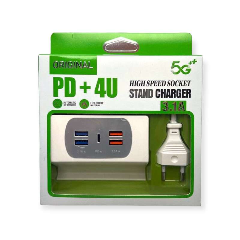 PD+4USB Port 3.1A Charging Hub Stand