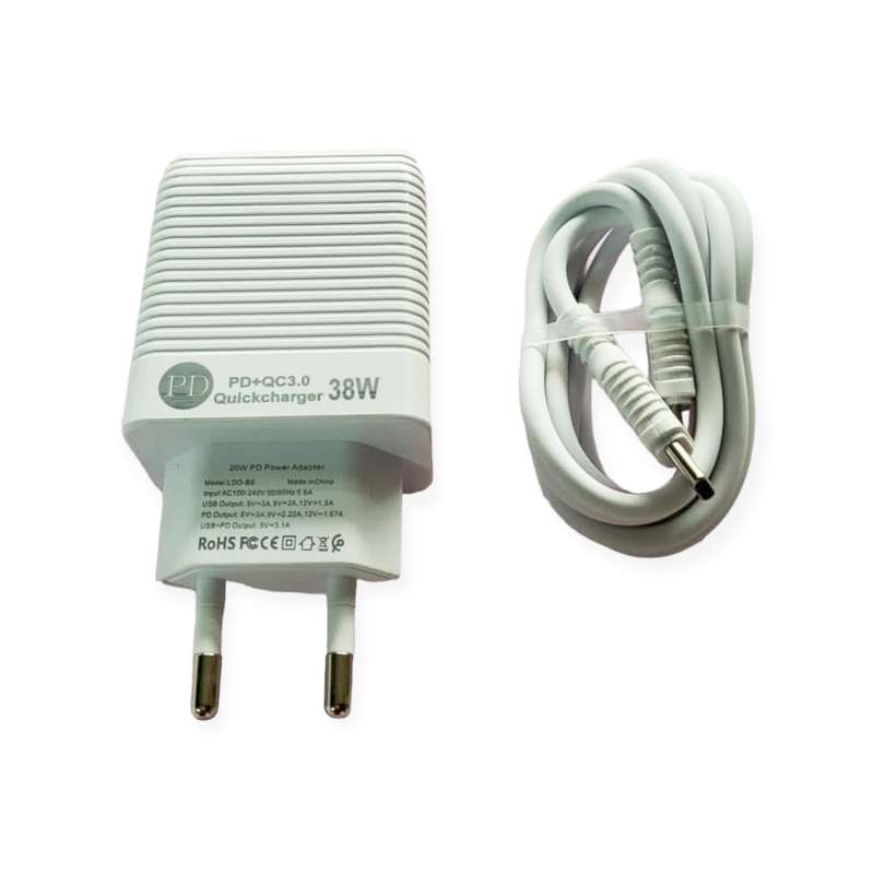 BS-170 Charger PD+QC3.0 38W With Type C to Lightning Cable