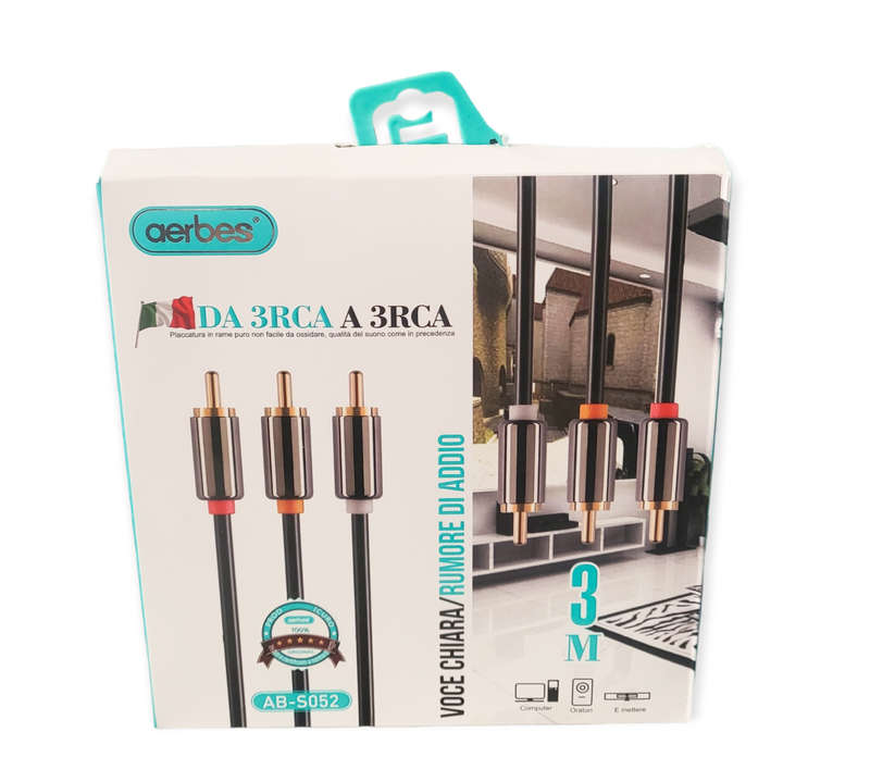 Aerbes AB-S052 3RCA To 3RCA Male 3M