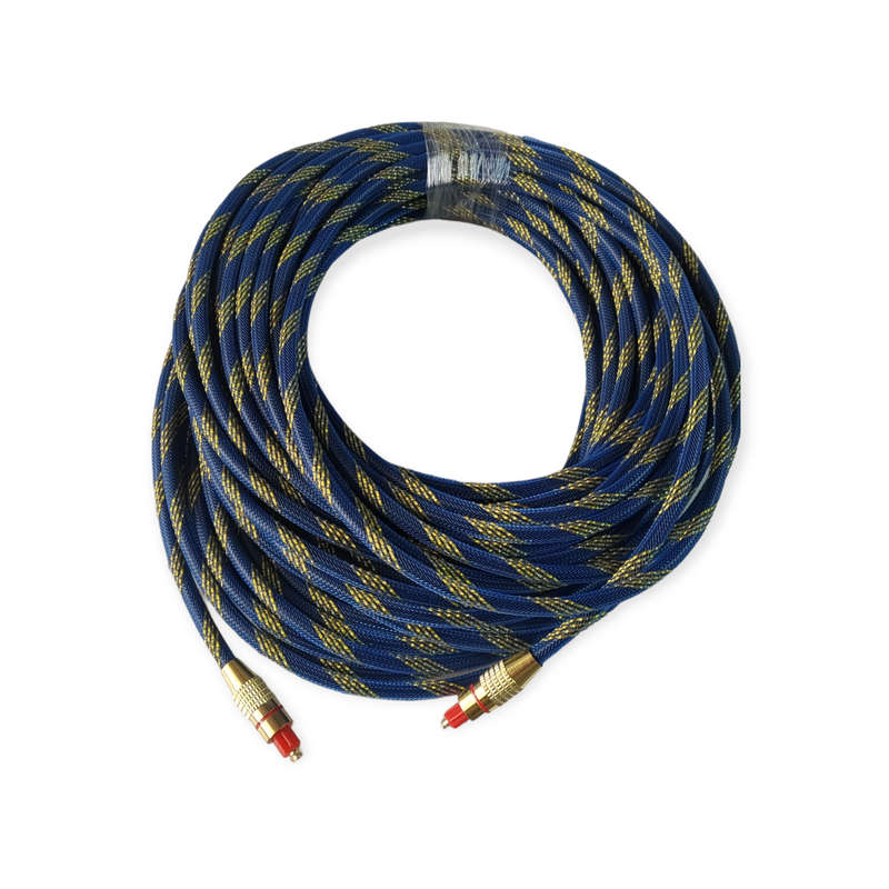 XF0090 OD6.0 Blue Mesh Gold Plated Fiber Toslink Optical Audio Cable 20M