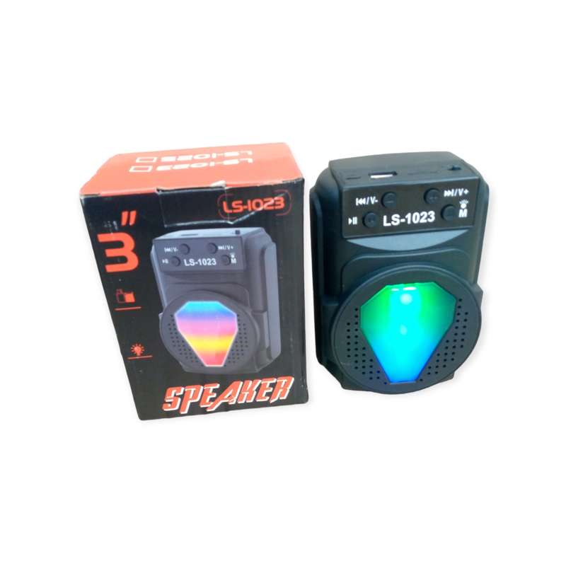 LS-1023 RGB Bluetooth Speaker with USB & Micro SD Slot+ FM Radio