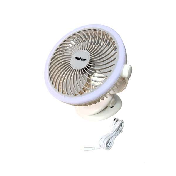 Aerbes AFSD10 USB Rechargeable Table Clip Fan With 2400mah Battery