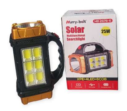FA-HB2678-6 Hurry Bolt Solar Powered Searchlight XPE + 4LED + 2COB 25W