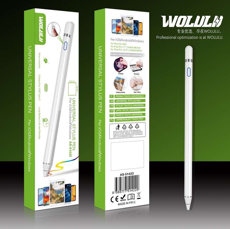 Wolulu AS-51422 Rechargeable Universal Stylus Pen With Switch Button