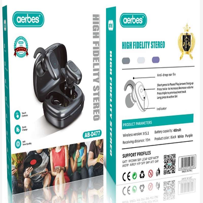 Aerbes AB-D477 Wireless Bluetooth 5.1V Headsets