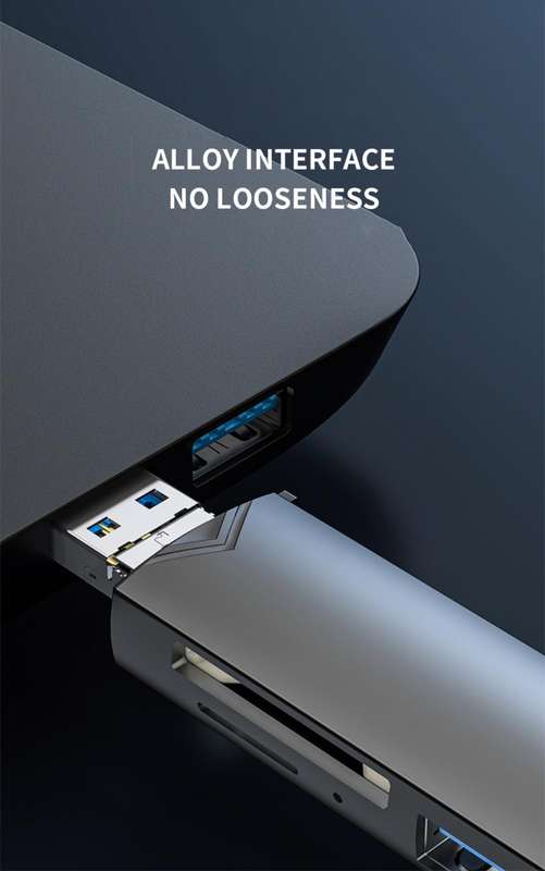 D-398 Multifunctional USB V8 &, Type C Card Reader OTG, Reads Micro SD + SD Card &, USB Flash Drive