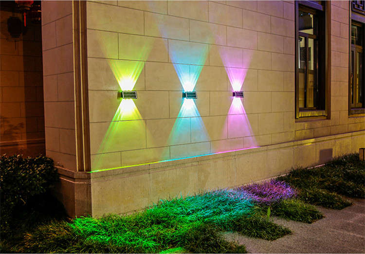 FA-K03C Triple Light Source Solar Powered Sensor Wall Light RGB With 2 Lighting Modes