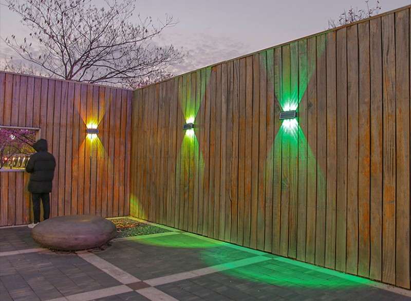 FA-K03C Triple Light Source Solar Powered Sensor Wall Light RGB With 2 Lighting Modes