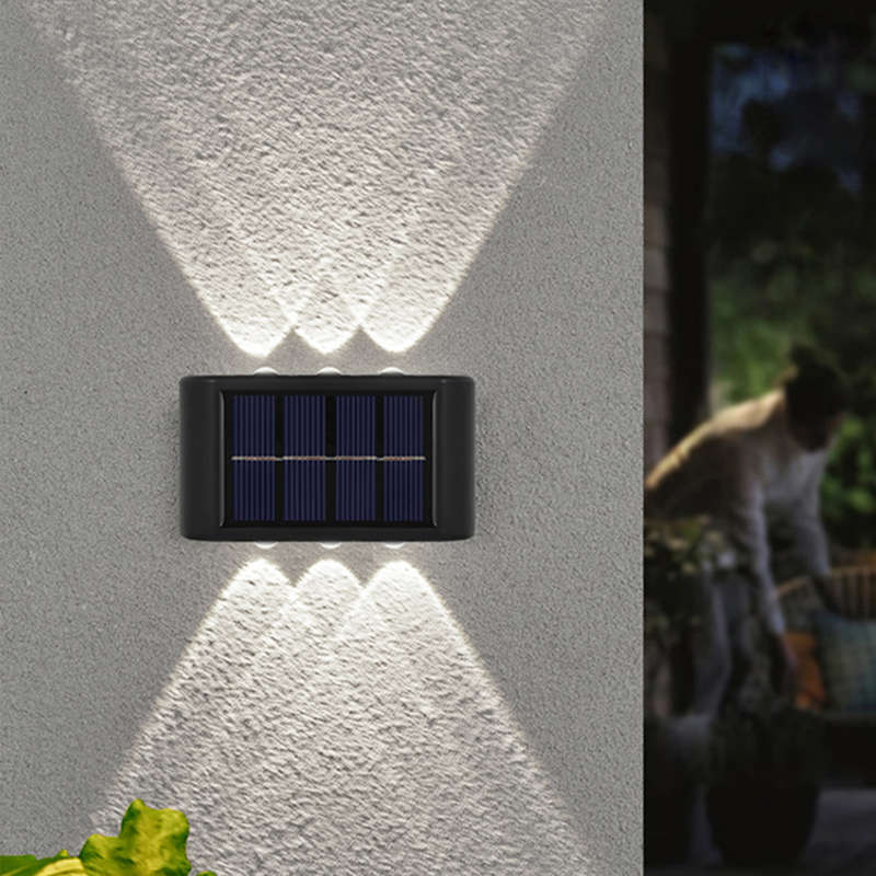 FA-06LED Portable Solar Powered Up and Down LED Outdoor Wall Lights 6LED White 4Pcs