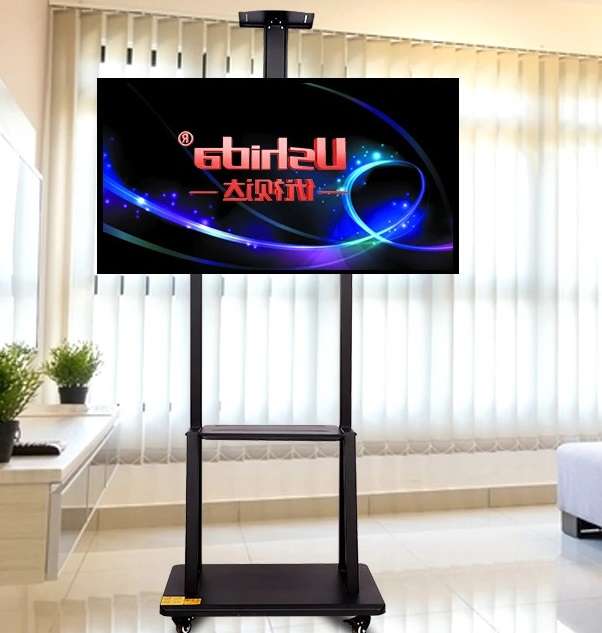 1700 32-70 Inch Mobile Floor TV Mount Stand Trolley Cart 2 Shelves With Wheels