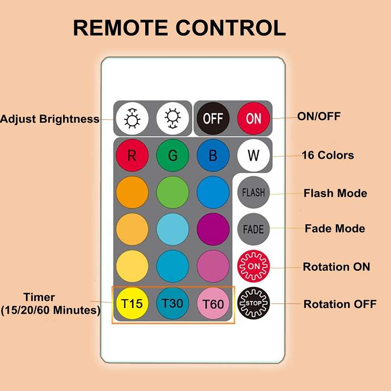 1831525 Rechargeable Multi Color Rotating Moon Lamp 12cm
