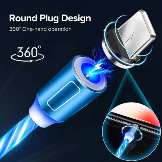 X-Cable 360° Magnetic LED USB 3 in 1 Charging Cable