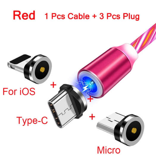 X-Cable 360° Magnetic LED USB 3 in 1 Charging Cable