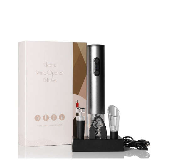 XF0340 Electric Wine Opener Gift Set With Charging Base