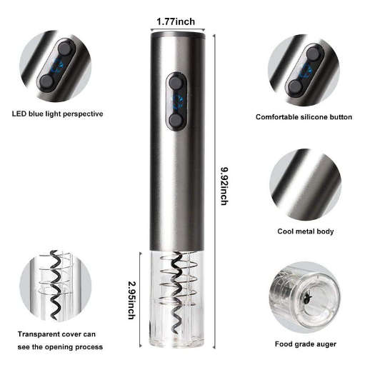 XF0340 Electric Wine Opener Gift Set With Charging Base