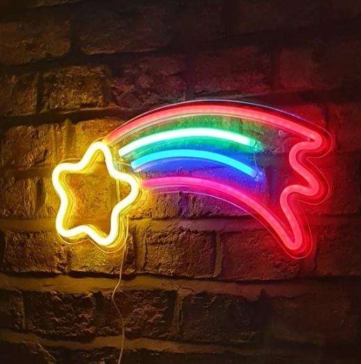 C-9 USB Powered Meteor Neon Lamp With Back Plate