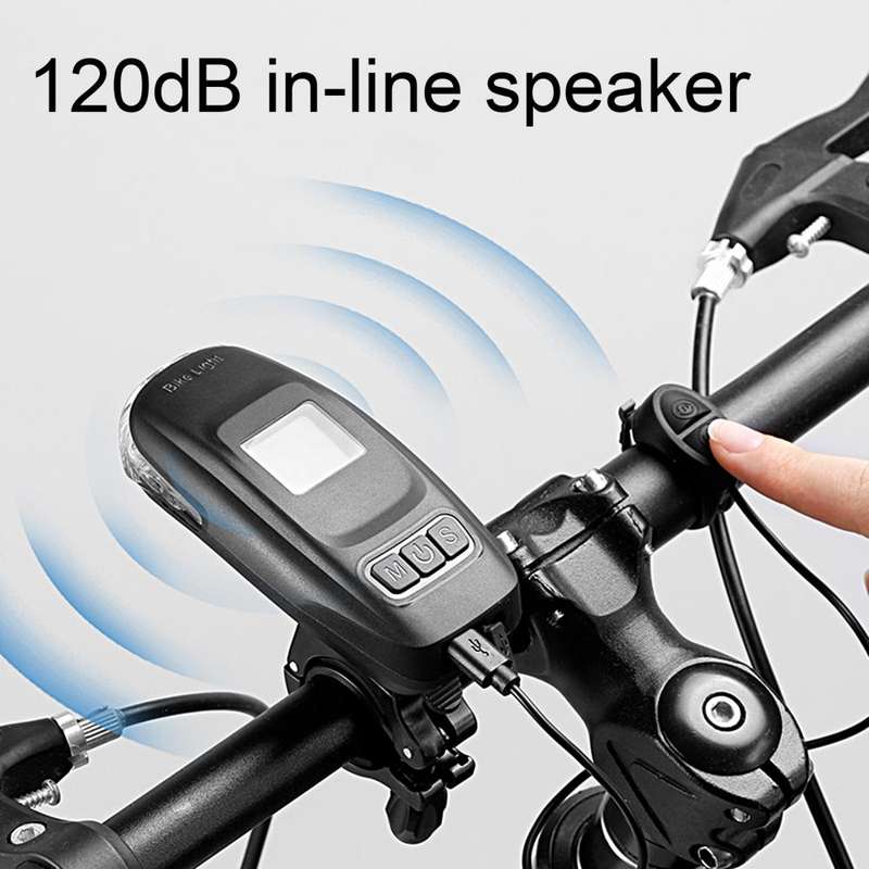 Aerbes AB-ZX08  Bicycle Front Light Code Meter Horn With Digital Display