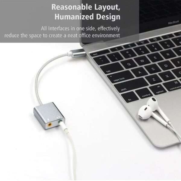 External USB Sound Card Type C / USB to 3.5mm Jack USB Audio Adapter