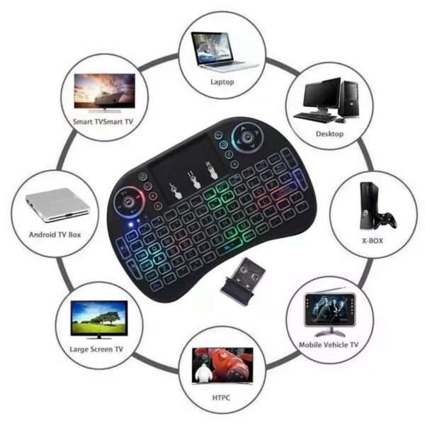 046-6 RGB Rechargeable Wireless 2.4ghz Keyboard LED Backlit