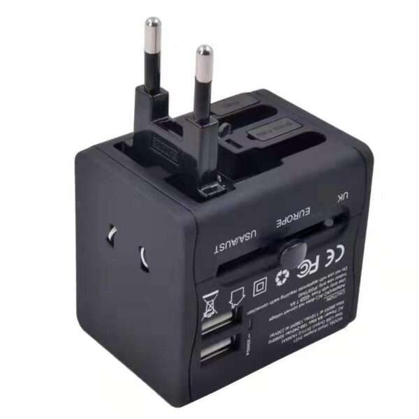 2.1A Dual USB Travel Adapter Plug Multi-function Fused USB Charger