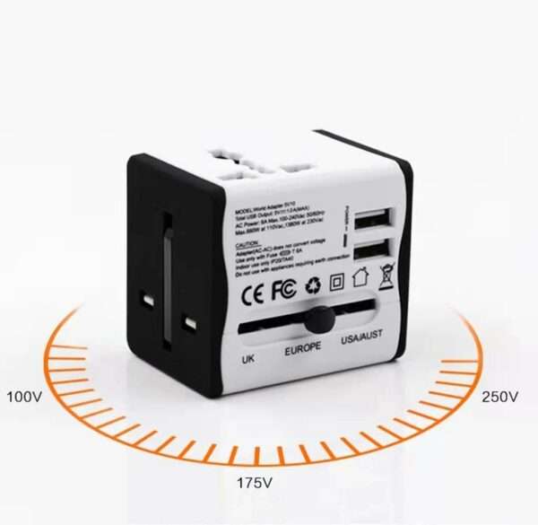 2.1A Dual USB Travel Adapter Plug Multi-function Fused USB Charger