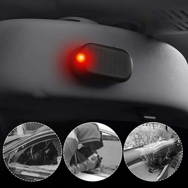 Rechargeable Solar Powered Warning Light Red Burglar Alarm